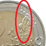 2 euros con bava di conio