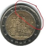 2 euro mancanza di metallo