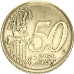 moneta da 50 centesimi con coniazione decentrata
