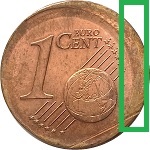 1 centesimo con conio decentrato
