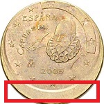 10 centesimi con conio decentrato