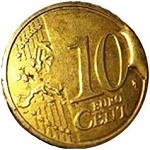 10 centesimi con eccesso di metallo