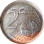2 centesimi con ramatura difettosa
